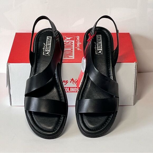 Pikolinos Moraira Leather Slip-On Cross-Strap Sandals - Picture 5 of 7